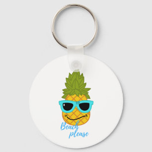 Funny Pineapple Chilling With Summer Sunglasses    Key Ring