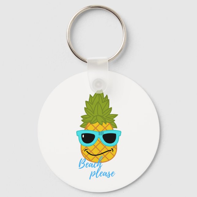 Funny Pineapple Chilling With Summer Sunglasses    Key Ring (Front)
