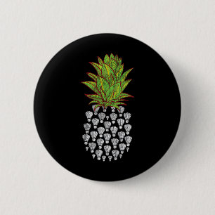 Funny Pineapple Distressed Design Badminton Sport 6 Cm Round Badge