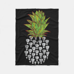 Funny Pineapple Distressed Design Badminton Sport Fleece Blanket