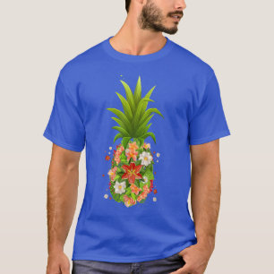 Funny Pineapple Flower Design Hawaiian For Women M T-Shirt