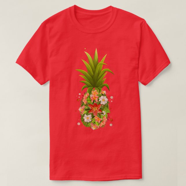 Funny Pineapple Flower Design Hawaiian For Women M T-Shirt (Design Front)