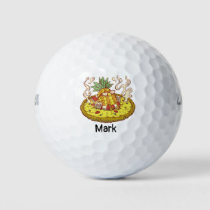 Funny Pineapple Pizza for Summer Golf Balls