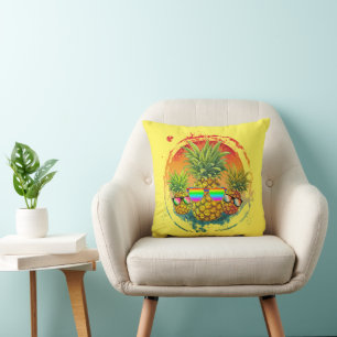 Funny Pineapple Summer Vibes Cushion