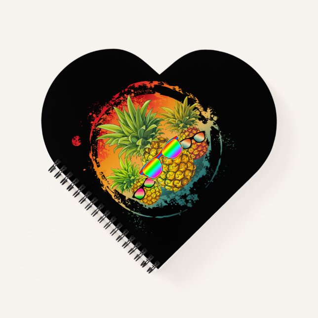 Funny Pineapple Summer Vibes Notebook (Front)