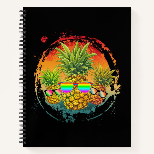 Funny Pineapple Summer Vibes Notebook (Front)