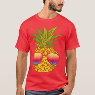 Funny Pineapple Sunglasses Art Hawaiian Aloha Hawa T-Shirt