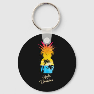 Funny Pineapple Sunset - Hola Beaches Key Ring