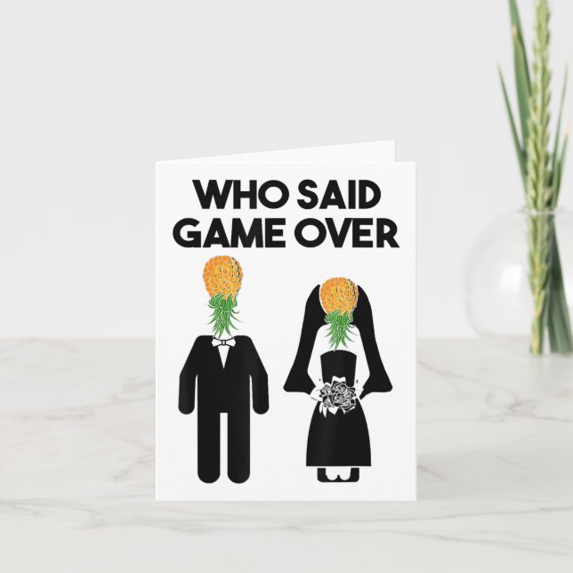 Funny Pineapple Swinger Gift Wedding Bride Groom M Card (Front)