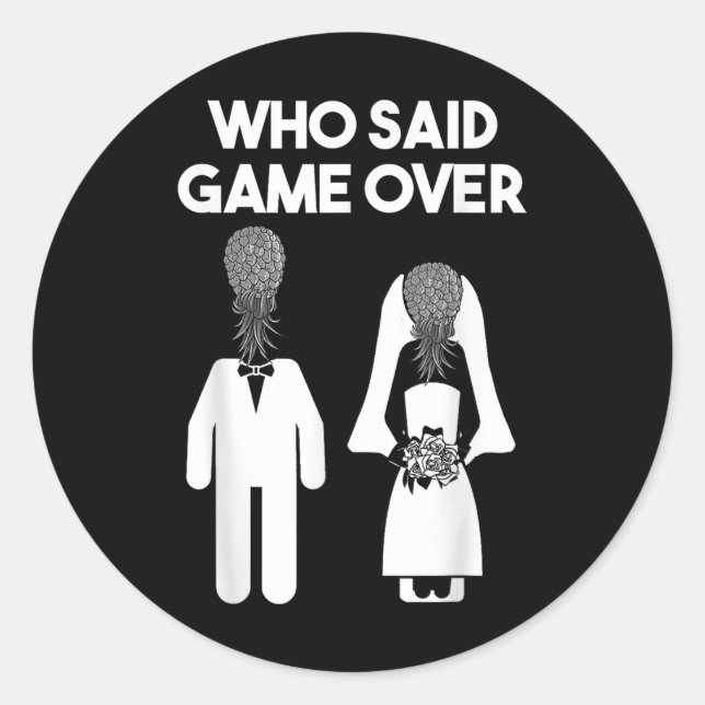 Funny Pineapple Swinger Gift Wedding Bride Groom M Classic Round Sticker (Front)