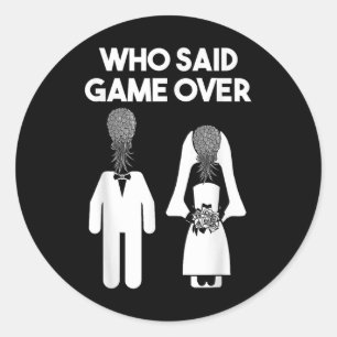 Funny Pineapple Swinger Gift Wedding Bride Groom M Classic Round Sticker
