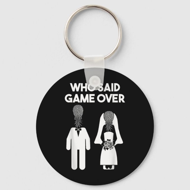 Funny Pineapple Swinger Gift Wedding Bride Groom M Key Ring (Front)