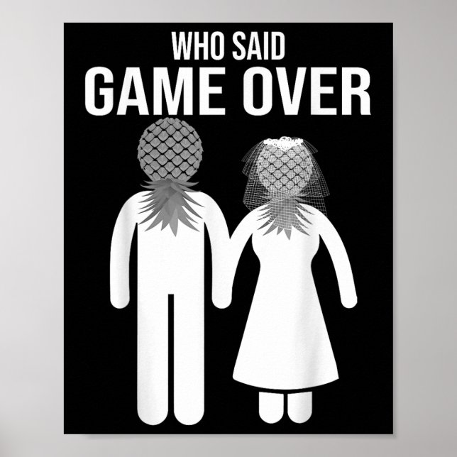 Funny Pineapple Swinger Gift Wedding Bride Groom M Poster (Front)