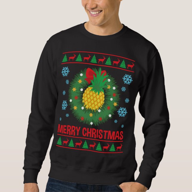 Funny Pineapple Ugly Christmas Sweater (Front)