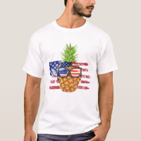 Funny Pineapple Wearing Sunglasses American Flag 4