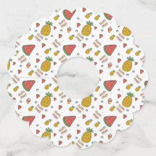 funny pineapple wine glass tag