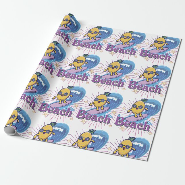 funny pineapple wrapping paper (Unrolled)