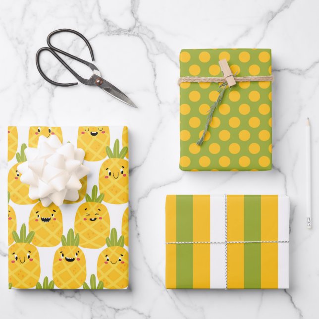 Funny Pineapple Wrapping Paper Set (Front)
