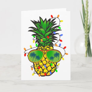 Funny Pineapple Xmas Tree Summer Christmas In July Card