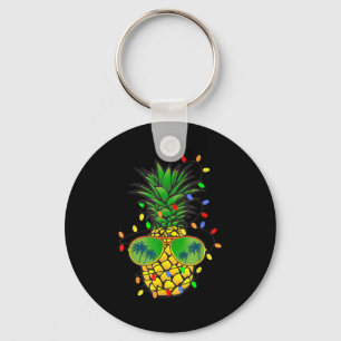 Funny Pineapple Xmas Tree Summer Christmas In July Key Ring