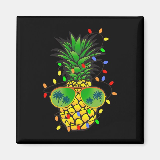 Funny Pineapple Xmas Tree Summer Christmas In July Magnet (Front)
