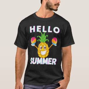 Funny Pineapples Hello Summer Pineapple Mum Dad Bo T-Shirt