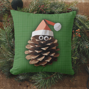 Funny Pinecone Santa Christmas Craft  Cushion