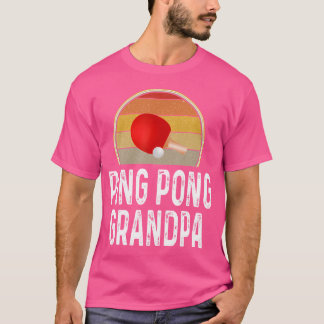 Funny Ping Pong Grandpa Table Tennis Retro Racket  T-Shirt