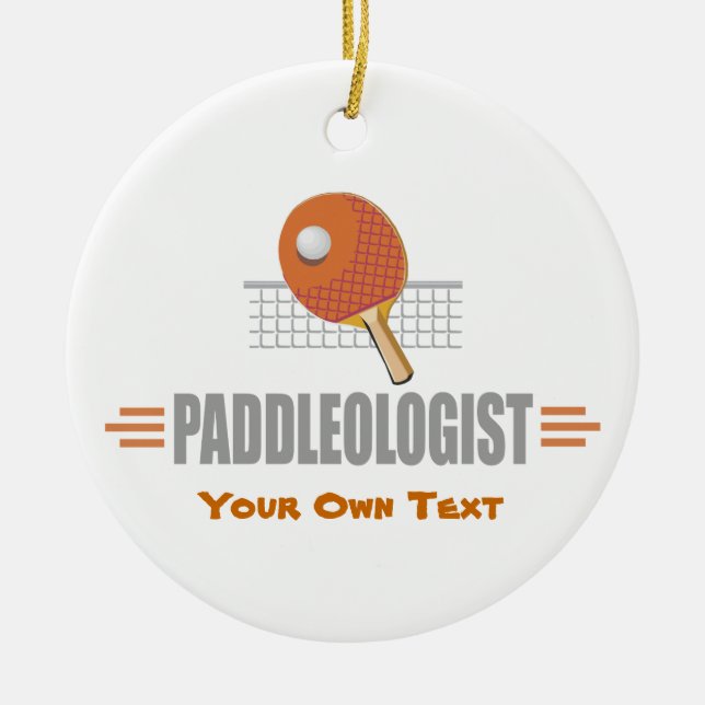 Funny Ping Pong Lover Ceramic Tree Decoration (Front)