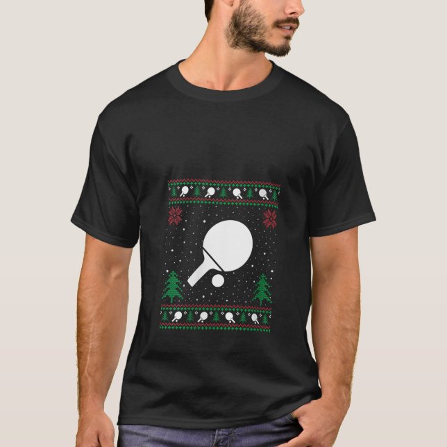 Funny Ping Pong Santa Hat Ugly Christmas Sweater V (Front)