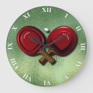 Funny Ping Pong Table Tennis Paddle With Oval Ball Large Clock