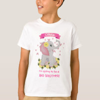 Funny pink and grey elephant Floral Baby Shower