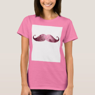 Funny Pink Bling Moustache T-Shirt