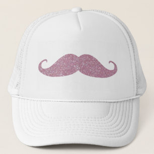 Funny Pink Bling Moustache Trucker Hat