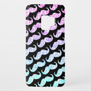 Funny Pink Blue Floral Damask Moustache Pattern Case-Mate Samsung Galaxy S9 Case