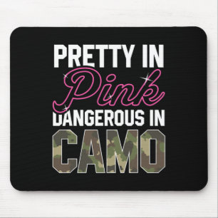 Funny Pink Camo Hunting Graphic Women Deer Buck Hu Mouse Mat