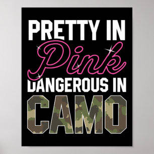 Funny Pink Camo Hunting Graphic Women Deer Buck Hu Poster