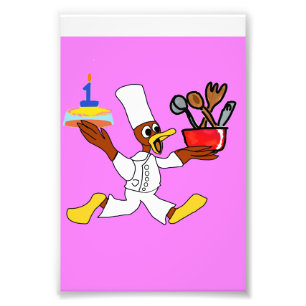 Funny Pink Chef Ducky Kazoo Photo Enlargement