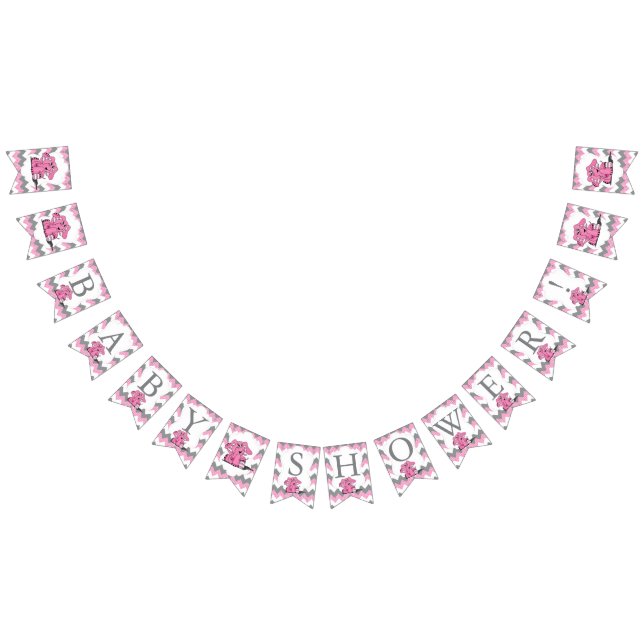 Funny Pink Chevron Silly Cute Baby Elephant Bunting (All)