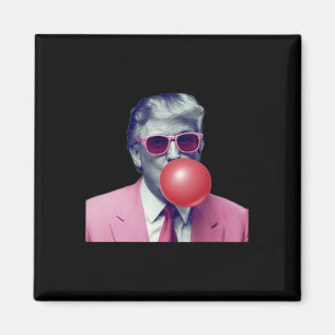 Funny Pink Donald Trump Bubble Gum Yum Tee Magnet