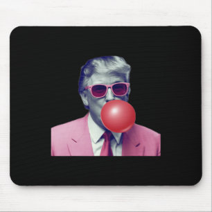 Funny Pink Donald Trump Bubble Gum Yum Tee Mouse Mat