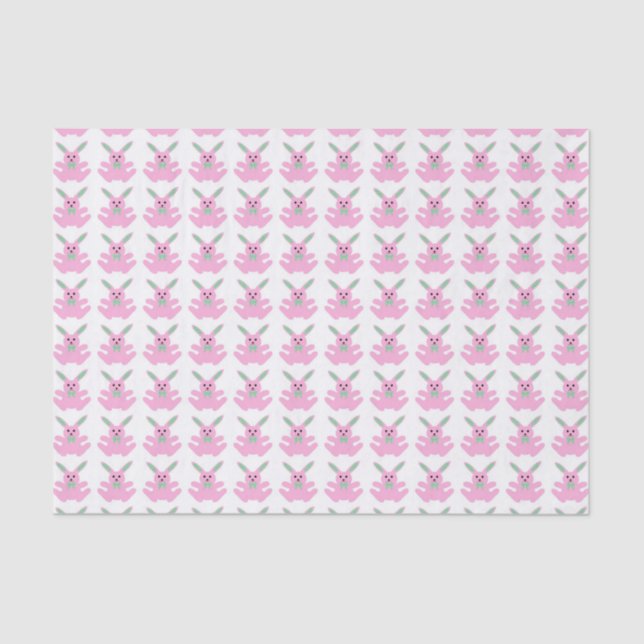 Funny Pink Easter Bunnies Tissue Paper (Front)