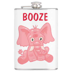 Funny Pink Elephant Flask