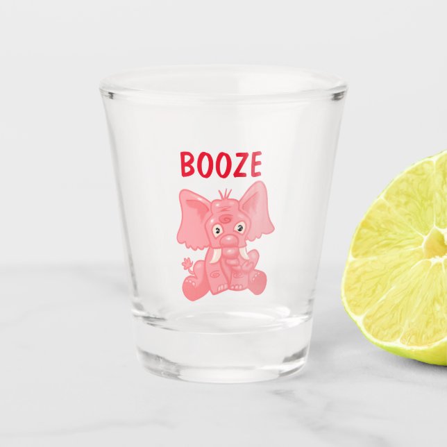 Funny Pink Elephant Shot Glass (Front)