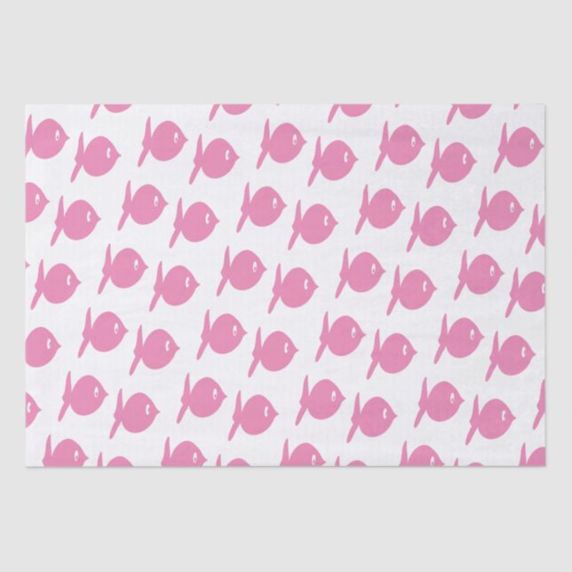 Funny Pink Fish  Tissue Paper (Front)