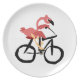 Funny Pink Flamingo Bird on Bicycle Plate (Front)