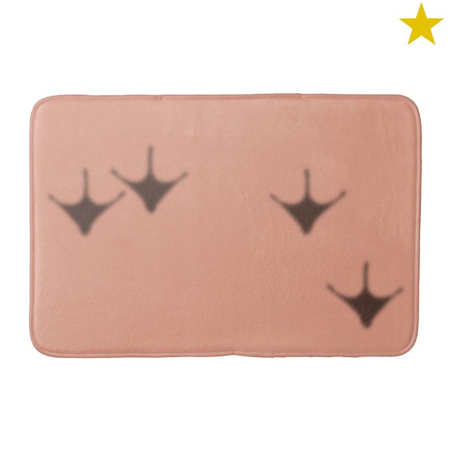 Funny Pink Flamingo Shadow Footprints Bath Mat (Creator Uploaded)