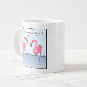 Funny Pink Flamingos Cartoon   Humourous Novelty Large Coffee Mug