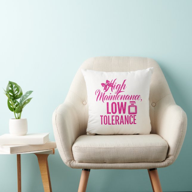 Funny Pink Girly Attitude Quote Cushion (Chair)