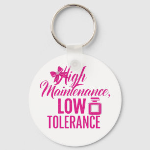 Funny Pink Girly Attitude Quote Key Ring